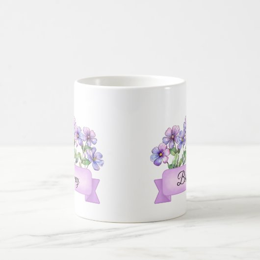Februar Blume Custom Violet Kaffeetasse (Mittel)