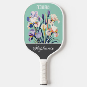 Februar Blume Individuelle Name Pickleball Schläger