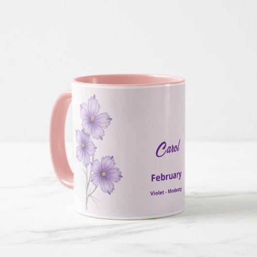 Februar Blume Kaffee Tasse (Vorderseite Links)