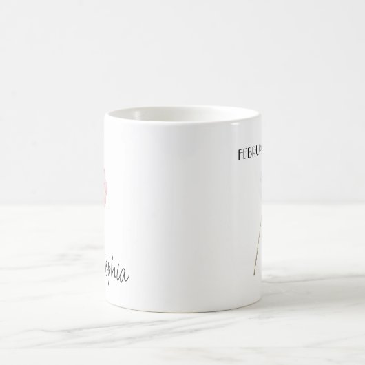 Februar Blume Personalisiert Kaffeetasse (Mittel)
