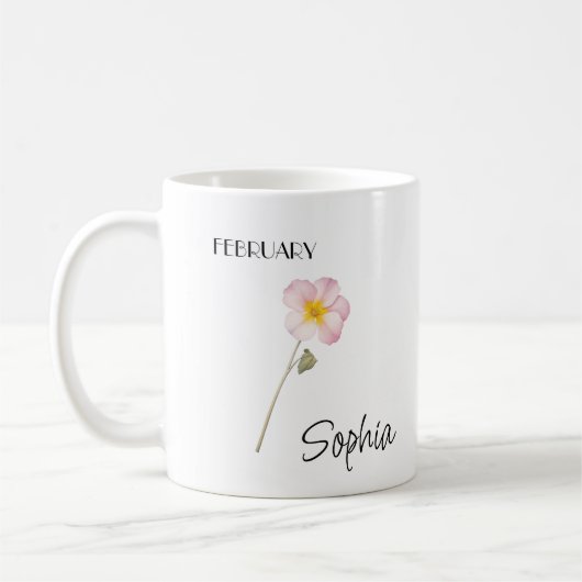 Februar Blume Personalisiert Kaffeetasse (Links)
