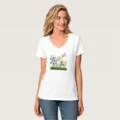 Februar Blume und Stein T-Shirt (Vorderseite Vollansicht)