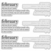 Februar Definition Geburtstag Aufkleber (Vorderseite)