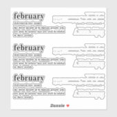 Februar Definition Geburtstag Aufkleber (Blatt)