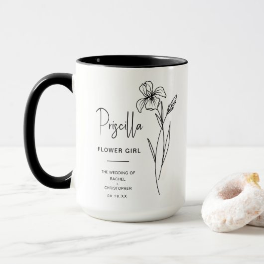 Februar Flower Girl | Iris Birth Blume Tasse (Mit Donut)
