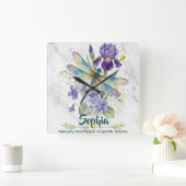 Februar-Geburtsblume Iris Veilchen Libelle Wanduhr (Zuhause)