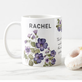 Februar Geburtsdatum Blume Violet Name hinzufügen Kaffeetasse