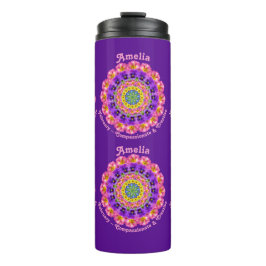 Februar Geburtsmonat Blume Custom Mandala Zen Thermosbecher