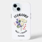 FEBRUAR Geburtsmonat Blume Individuelle Name Case-Mate iPhone Hülle (Rückseite)