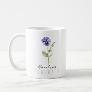 Februar Geburtsmonat Blume mit Namen - Violet Kaffeetasse