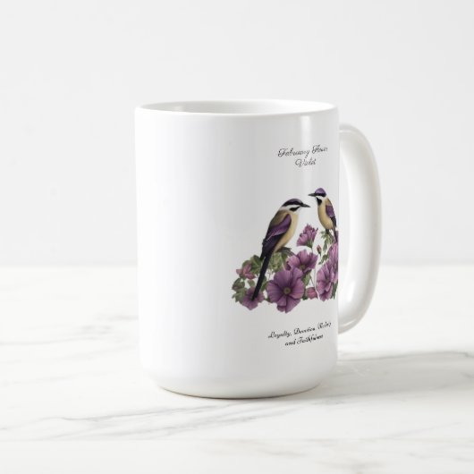 Februar Geburtsmonat Blume Personalisiert Geburtst Kaffeetasse (VorderseiteRechts)