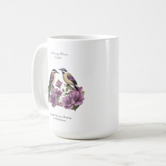 Februar Geburtsmonat Blume Personalisiert Geburtst Kaffeetasse (Vorderseite Links)