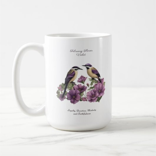 Februar Geburtsmonat Blume Personalisiert Geburtst Kaffeetasse (Links)