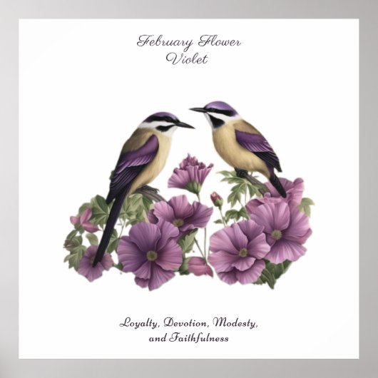 Februar Geburtsmonat Blume Personalisiert Geburtst Poster (Vorne)