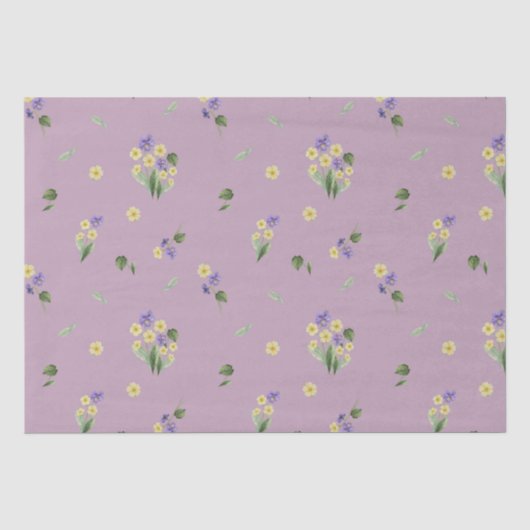 Februar Geburtsmonat Blume Primrose Violet Seidenpapier (Vorderseite)