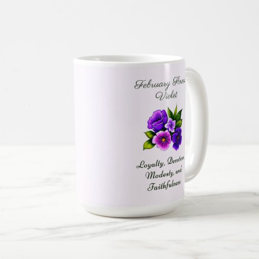 Februar Geburtsmonat Blume Violet Delicate Kaffeetasse (VorderseiteRechts)