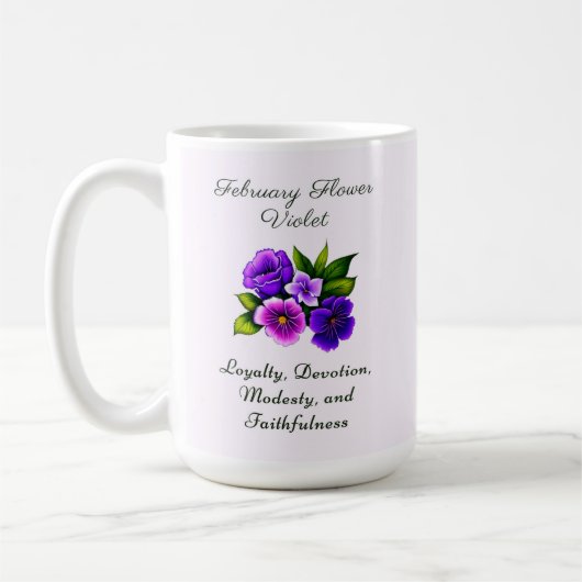 Februar Geburtsmonat Blume Violet Delicate Kaffeetasse (Links)
