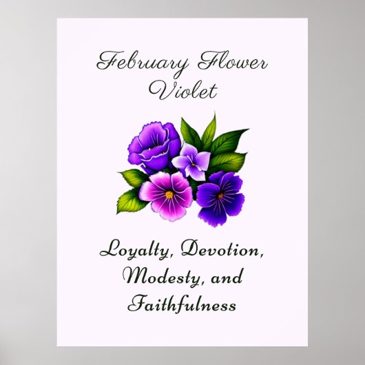 Februar Geburtsmonat Blume Violet Delicate Poster (Vorne)
