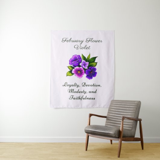 Februar Geburtsmonat Blume Violet Delicate Wandteppich (Beispiel)