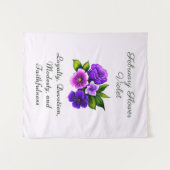 Februar Geburtsmonat Blume Violet Delicate Wandteppich (Vorderseite (Horizontal))