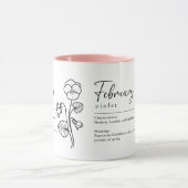 Februar Geburtsmonat Blume Violet Minimalistisch Tasse (Zentrum)