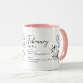 Februar Geburtsmonat Blume Violet Minimalistisch Tasse (VorderseiteRechts)
