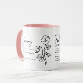 Februar Geburtsmonat Blume Violet Minimalistisch Tasse (Vorderseite Links)