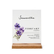 Februar Geburtsmonat Blume Violet Personalisiert