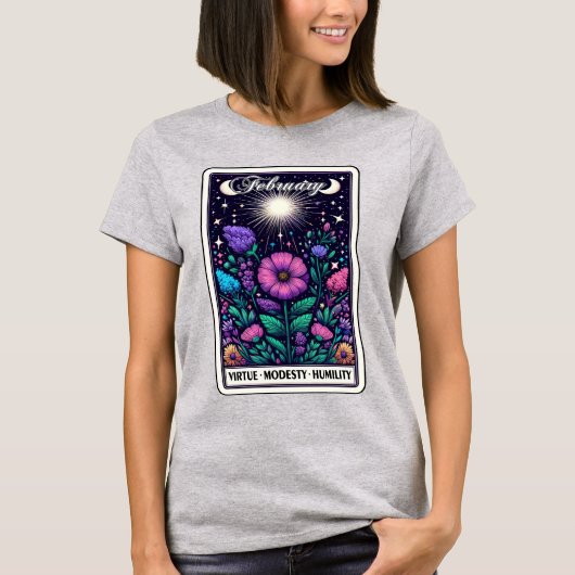 Februar Geburtsmonat Blume Violet T - Shirt (Vorderseite)