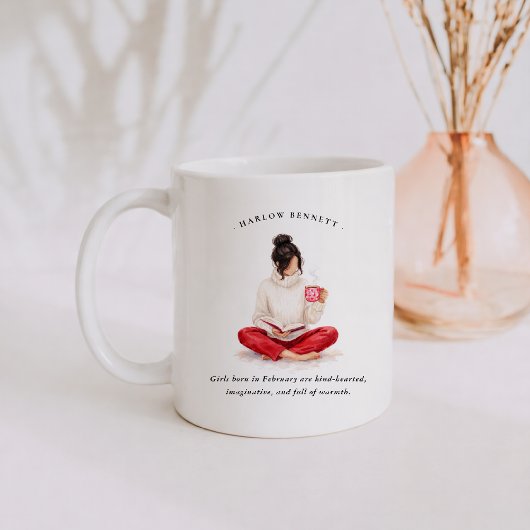 Februar-Geburtsmonat-Mädchen | Monogramm Kaffeetasse