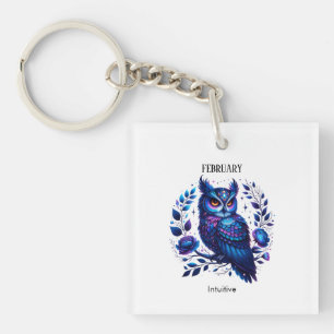 Februar Geburtsmonat Spirit Animal Owl Schlüsselanhänger