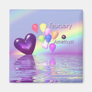 Februar Geburtstag Amethyst Herz Magnet
