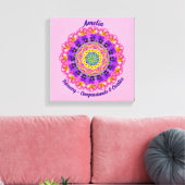 Februar Geburtstag Blume Personalisiert Mandala Ze Leinwanddruck (Insitu (Wohnzimmer))