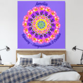Februar Geburtstag Blume Personalisiert Mandala Ze Leinwanddruck (Insitu (Schlafzimmer))