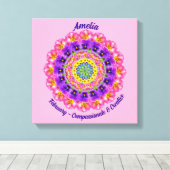 Februar Geburtstag Blume Personalisiert Mandala Ze Leinwanddruck (Insitu (Holzboden))