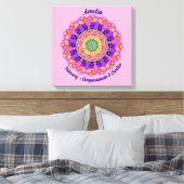 Februar Geburtstag Blume Personalisiert Mandala Ze Leinwanddruck (Insitu (Schlafzimmer))