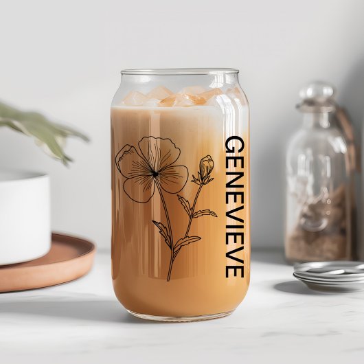 Februar Geburtstag Blume Violet mit Individuelle N Dosenglas