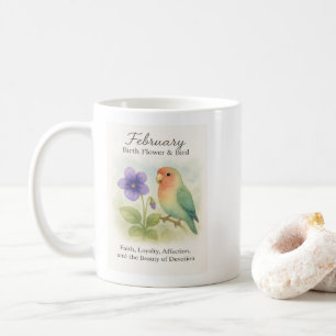 Februar Geburtstag Christliche Florale Liebesvögel Kaffeetasse
