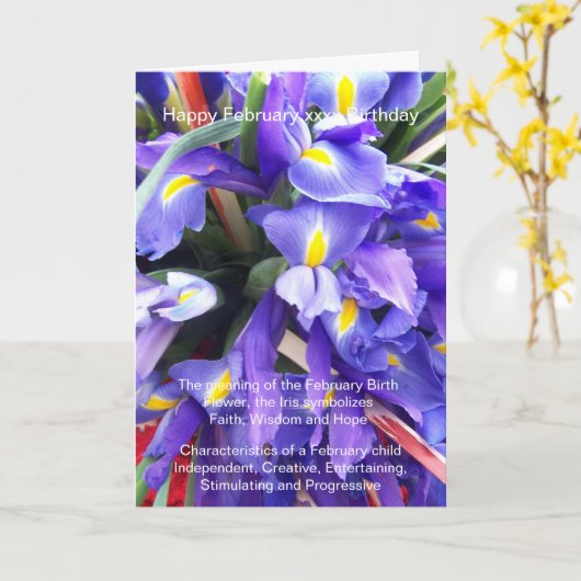 Februar Geburtstag Karte (Gelbe Blume)