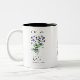 Februar Geburtstag Monat Blume Violet Geburtstagsg Zweifarbige Tasse