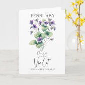 Februar Geburtstag Monat Blume Violet Karte (Gelbe Blume)