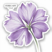 Februar Geburtstagsfeier Blume: Violett Personalis Aufkleber (Vorderseite)