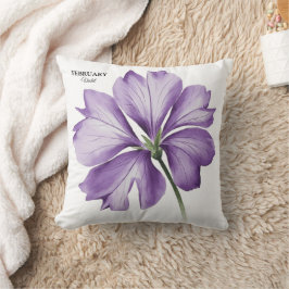 Februar Geburtstagsfeier Blume: Violett Personalis Kissen
