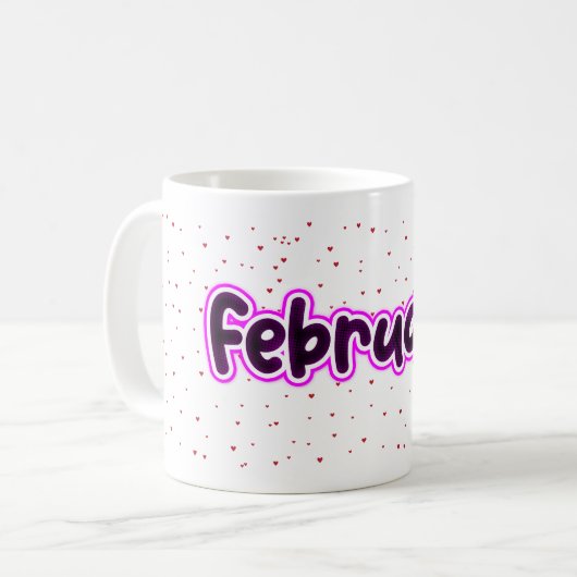 Februar Geburtstagsmonat Kaffeetasse Idee Geschenk (Vorderseite Links)