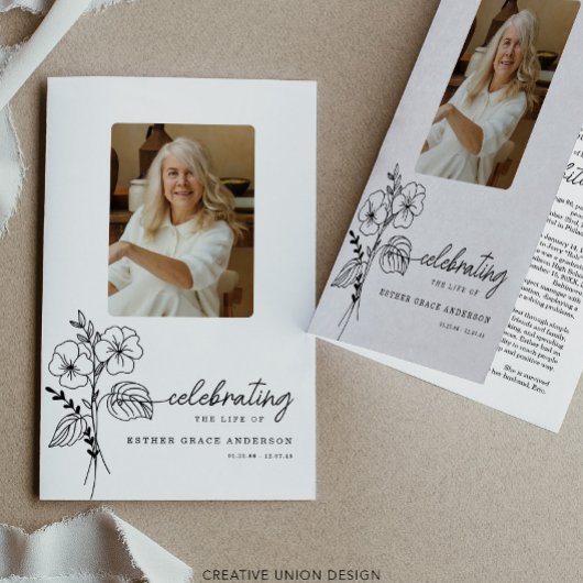 Februar Geburtstagsprogramm Blume Beerdigung Flyer