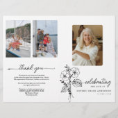 Februar Geburtstagsprogramm Blume Beerdigung Flyer (Vorne)