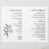 Februar Geburtstagsprogramm Blume Beerdigung Flyer (Hinten)