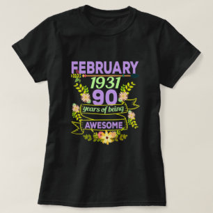 Februar Girl 1931 90. Geburtstagsgeschenk T-Shirt