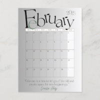 Februar Gray Modern Monthly Calendar 2025