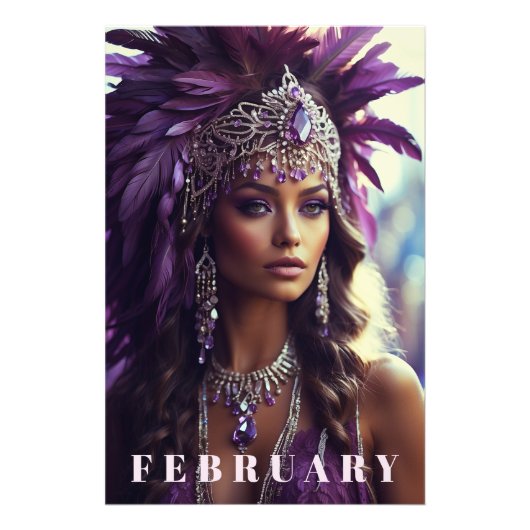 *~* FEBRUAR Headdress AP53 AMETHYST Boho Fotodruck (Vorne)